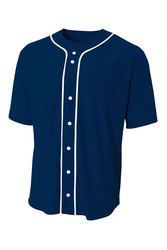 Short Sleeve Full Button Baseball Top