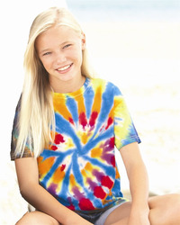 Youth Rainbow Cut-Spiral Tie-Dyed T-Shirt