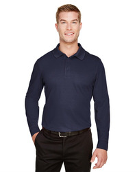 CrownLux Performance® Plaited Long Sleeve Polo