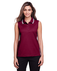 Women's CrownLux Performance® Plaited Tipped Sleeveless Polo