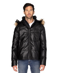 Vegan Leather Puffer Jacket