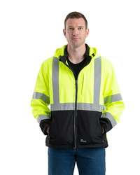 Men's Hi-Vis Class 3 Hooded Soft Shell Jacket