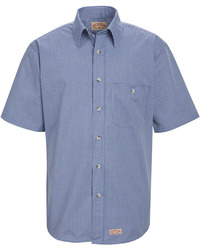 Men's Mini-Plaid Uniform Short Sleeve Shirt