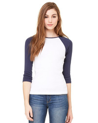 Women’s 1X1 Baby Rib Raglan Three-Quarter Sleeve Tee