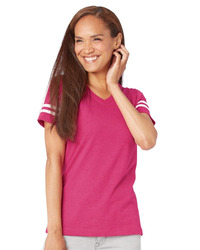 Women's Football V-Neck Fine Jersey Tee