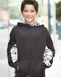 Youth Digital Camo Colorblock Performance Fleece Hooded Sweatshirt