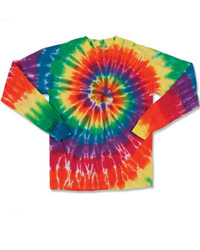 Multi-Color Spiral Tie-Dyed Long Sleeve T-Shirt