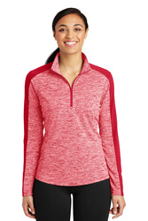 Ladies PosiCharge ® Electric Heather Colorblock 1/4 Zip Pullover