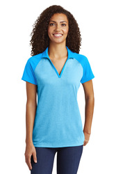 Women's PosiCharge ® RacerMesh ® Raglan Heather Block Polo