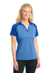 Ladies PosiCharge ® RacerMesh ® Raglan Heather Block Polo