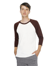 Unisex USA-Made 50/50 Poly/Cotton Raglan Three-Quarter Sleeve Tee