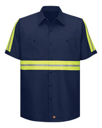 Men's Enhanced Visibility Short Sleeve Cotton Work Shirt