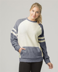 Women's Cozy Contrast Fleece Crewneck Pullover