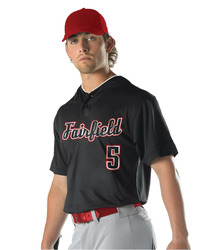Youth Two Button Mesh Baseball Jersey with Piping
