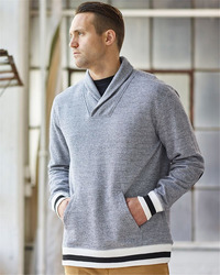 Men's Peppered Fleece Shawl Collar Sweatshirt