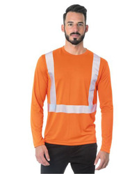 Unisex USA-Made Hi-Visibility Long Sleeve Performance T-Shirt - Segmented Tape