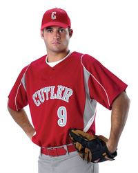 Youth Two Button Henley Baseball Jersey