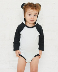 Infant Fine Jersey Character Hooded Long Sleeve Bodysuit with Ears