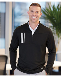 Men's 3-Stripes Double-Knit Quarter-Zip Pullover