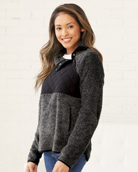 Women's Quilted Fuzzy Fleece Pullover