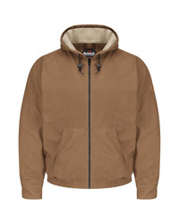 Men's Tall Brown Duck Hooded Jacket - EXCEL FR® ComforTouch