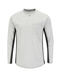 Men's Long Sleeve FR Two-Tone Base Layer with Concealed Chest Pocket - EXCEL FR