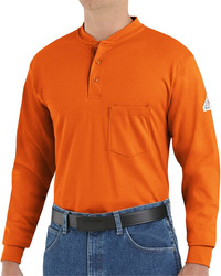 Men's Long Sleeve Tagless Henley Shirt