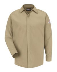 Men's Concealed-Gripper Pocketless Work Shirt