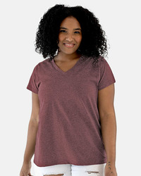 Women's Curvy Collection Fine Jersey V-Neck Tee