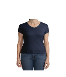 Ladies V-Neck Shirt (S22c Navy)