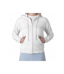 Ladies Hoodie (Bella 7007w White)