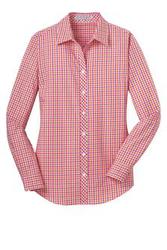 Ladies Long Sleeve Gingham Easy Care Shirt